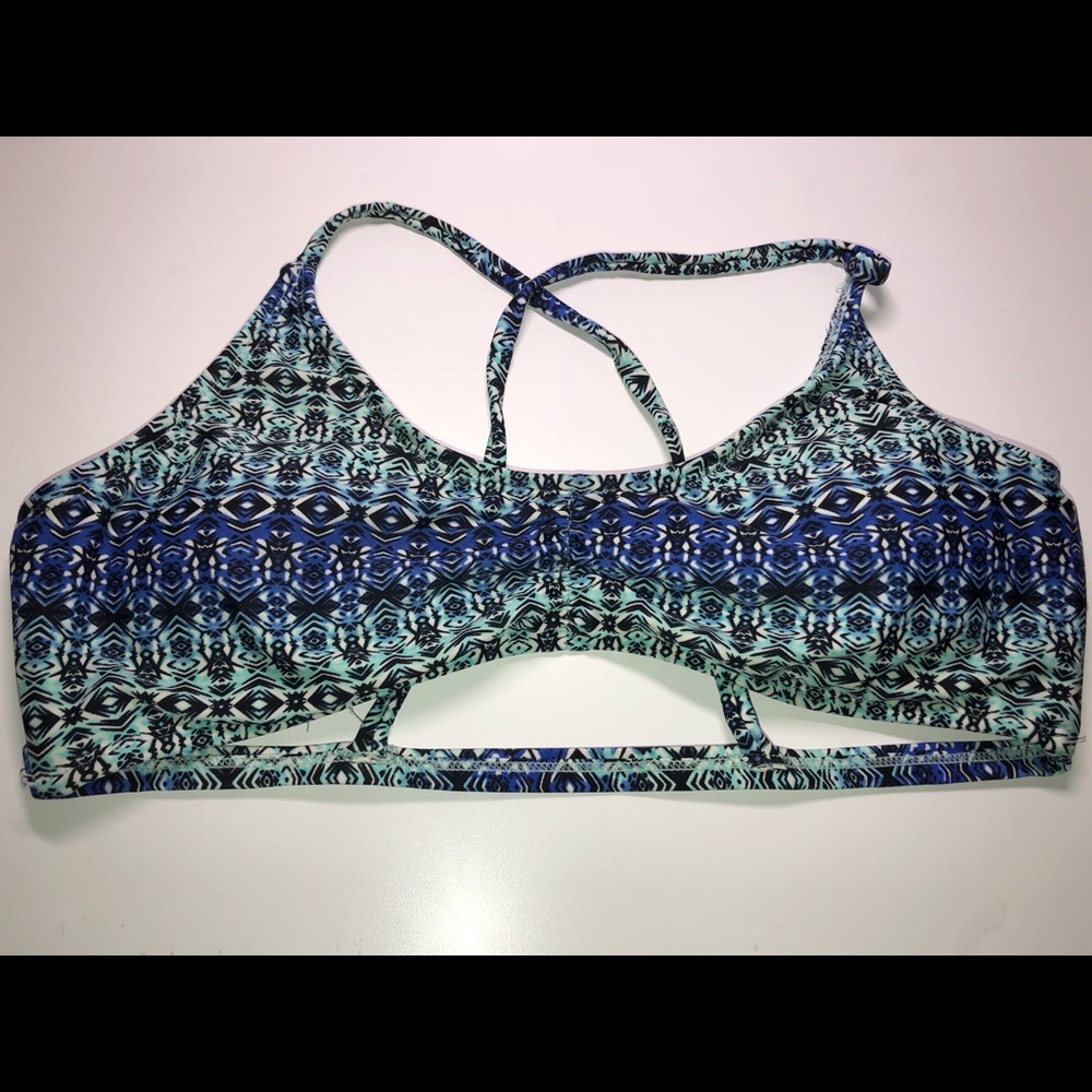 Blue and Green Bikini Top